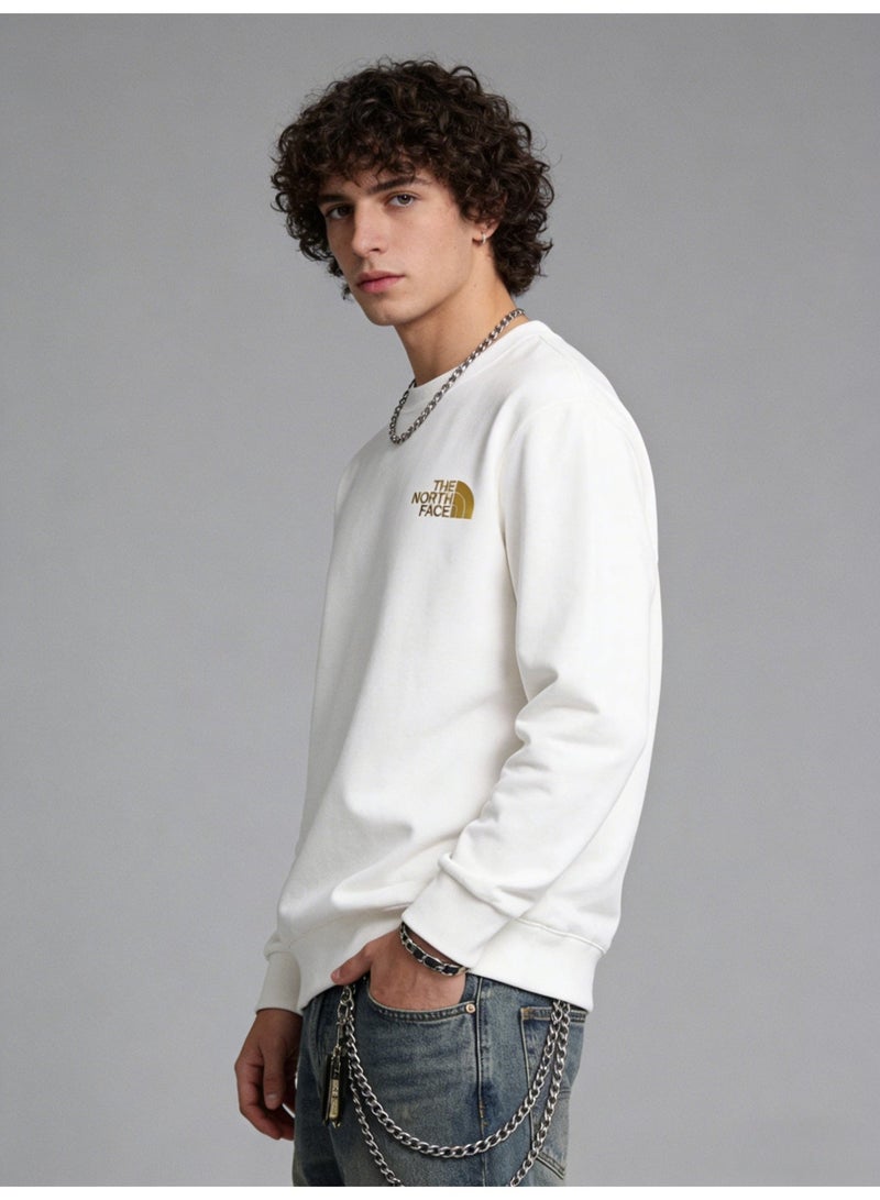 THE NORTH FACE 2026 The North Face Gold Logo Unisex Crewneck Sweatshirt, Premium Cotton Blend Loose Fit Pullover with Ribbed Cuffs, Outdoor Casual Streetwear for Men & Women - Image 4